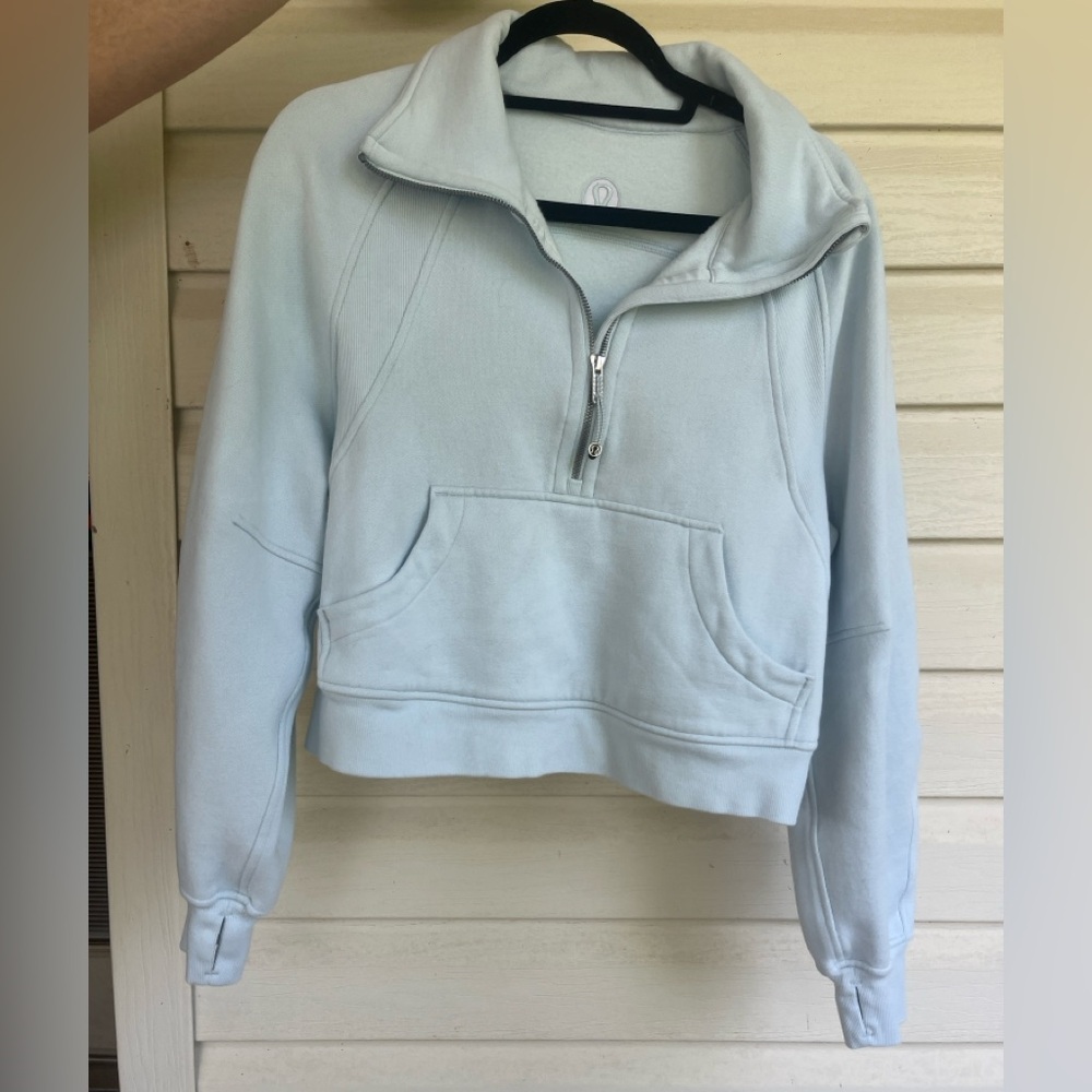 Lululemon Scuba Oversized Funnel-Neck Half Zip XS/S Light Blue